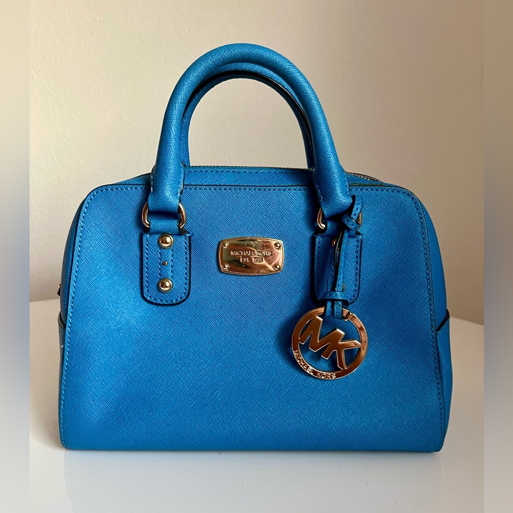Michael Kors Saffiano Leather Satchel – Electric Blue